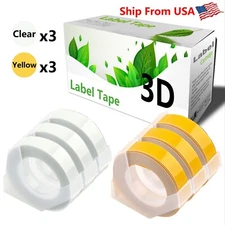 (3Clear+3Yellow) LabelTape 3D Fit For Dymo 20008 1540 Dymo 15447