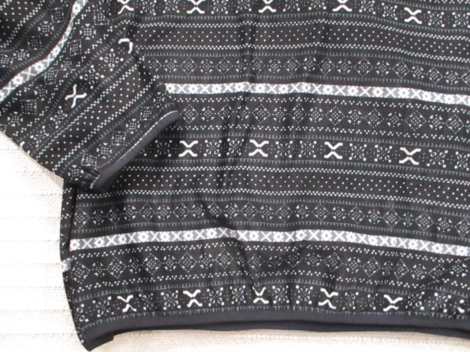 Jachs Men Jacket XL Black Patterned High Neck Button Fleece Pocket Polyester New