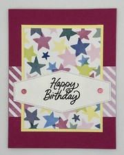 Stampin' Up Stripes Stars Birthday Card w/Env UNLIMITED CARDS SHIP FOR 4.95