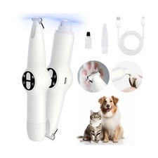 Dog Paw Trimmer with LED Light, Upgraded 2 in 1 Dog Grooming Kit, Cordless Pe...