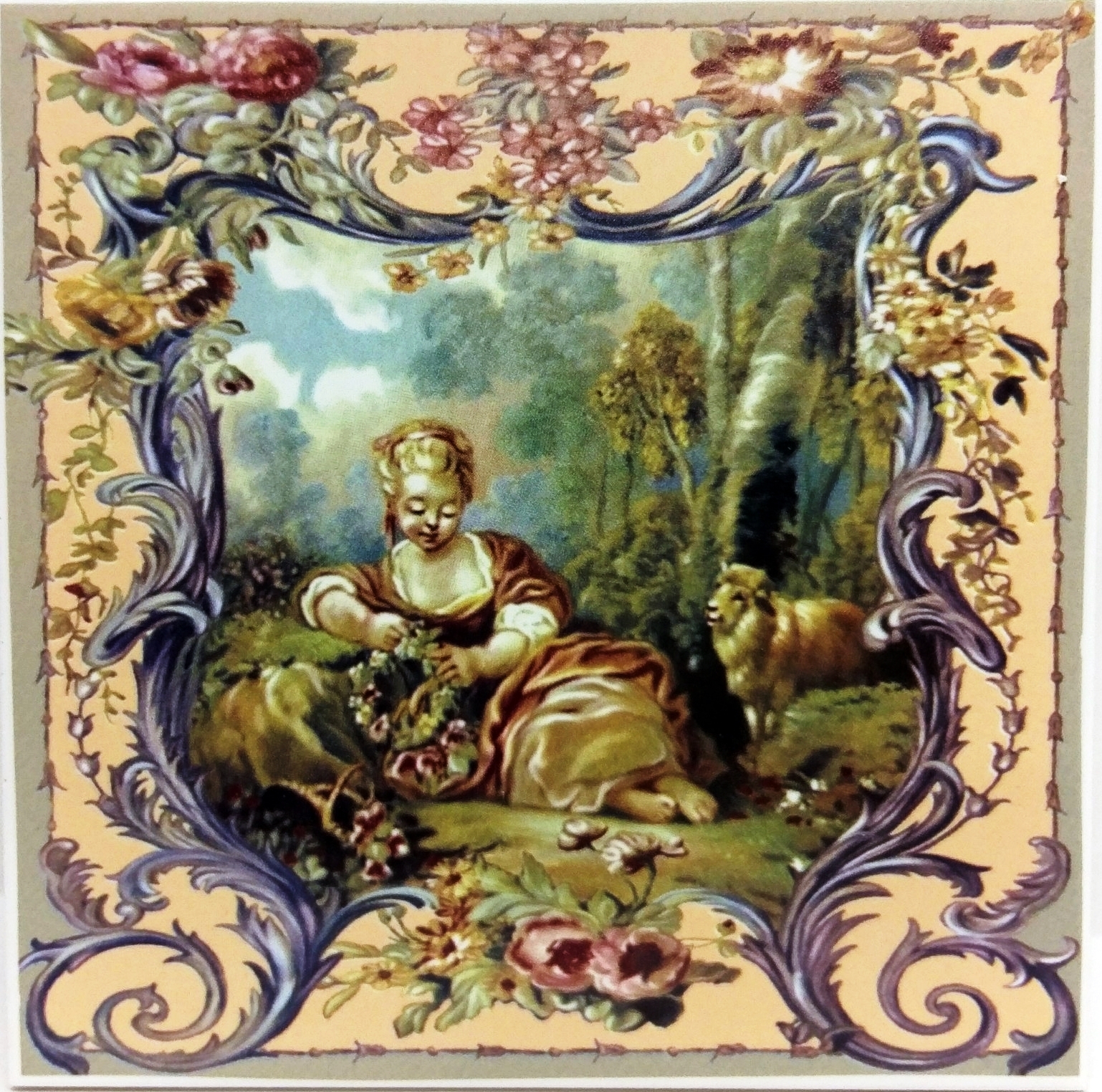 Salzburg Tile Decorative Ceramic Bucolic Pastoral 6"" 15 cm Hand Decorated UK