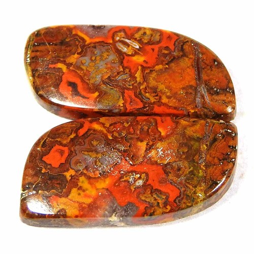 15.95Cts100%Natural Moroccan Seam Agate Fancy Cabochon Rare Pair Gemstone - Picture 2 of 3