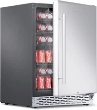 24-inch 175-Cans Built-in/Independent Beverage Refrigerator Automatic Defrosting