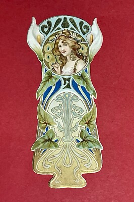 Schönes 1890 französisches ''Jugendstil'' Cutout Parfum ''Adolphe Montag'' Paris Lesezeichen