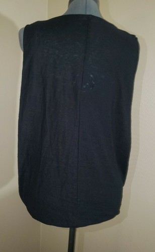 AMADi Anthropologie Womens Gina Drape Shirt Grey V Neck Tank Open Sides Linen XS - Picture 3 of 9