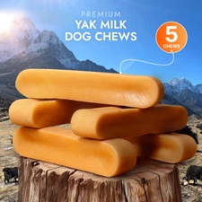Himalayan Yak Chews for Large dogs - 5 pc, Hard Cheese Chew Sticks for Big dogs
