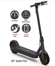 10" Solid Tire 350W Electric Scooter Adult, Portable, Full Range up to 25 Miles