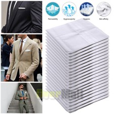 5-20X Handkerchiefs Men Hankies 16"X16" inches 100 Cotton White Pocket Squares