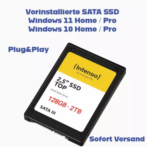 SSD SATA Intenso con Windows 10 o 11 preinstallato per PC/Laptop – 550 MB/s