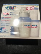 Avent Kit Baby Bottle Nurser Starter Sealed Package of 5 Disposable 8 oz NIB