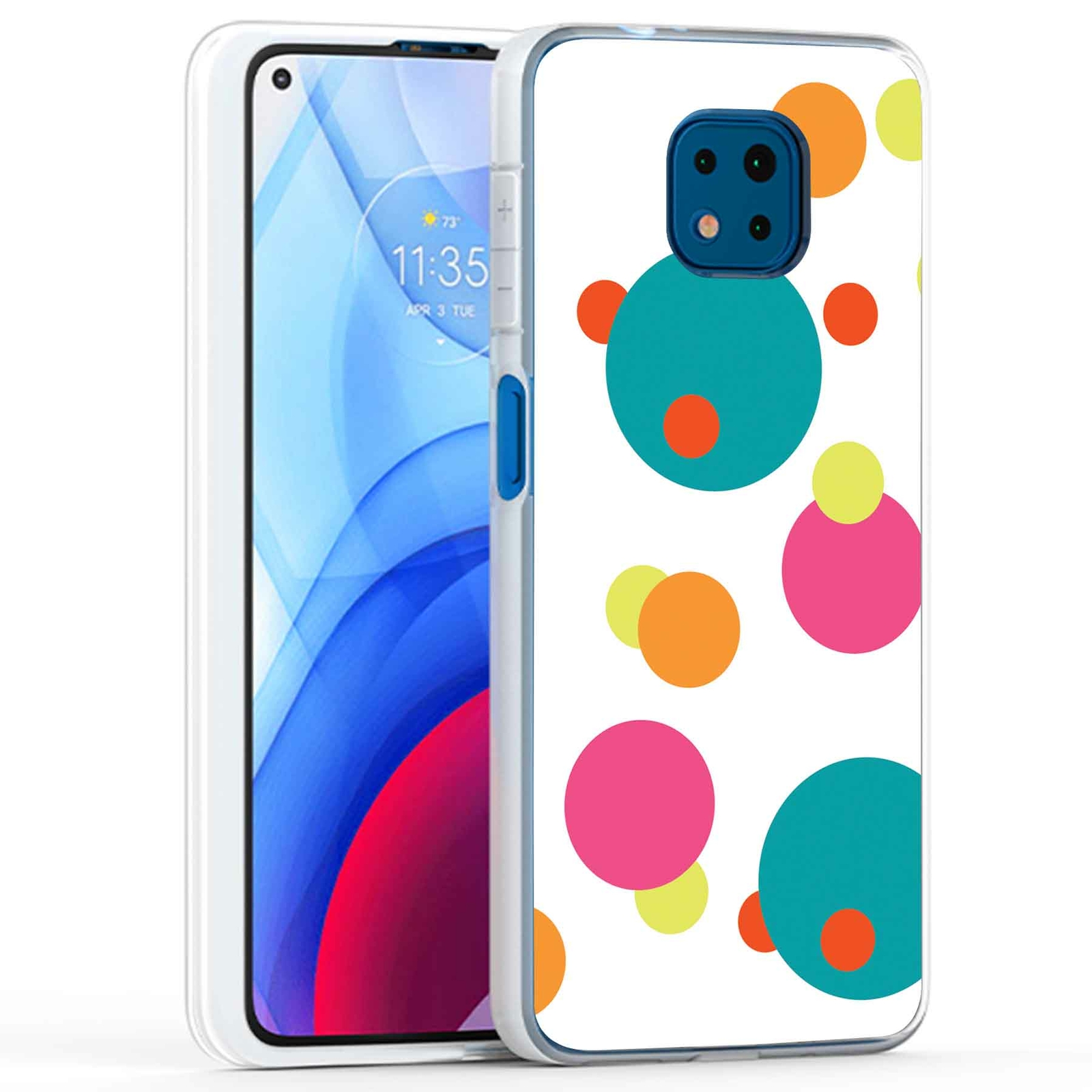 Phone Case Cover for Motorola Moto G Power 2021,Color Polka Dots Print, USA