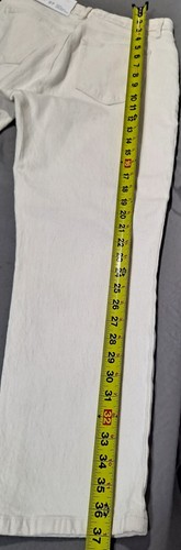 Ann Taylor Loft Women White Denim Jeans Curvy High Waist Straight Crop Size 4/27 - Picture 6 of 9