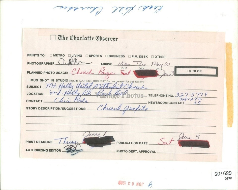 1989 Religious Mount Holly United Methodist Church Rock Hill 8X10