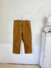 40 inch waist French Workwear Pants Vintage Brown Canvas Trousers The Textile T