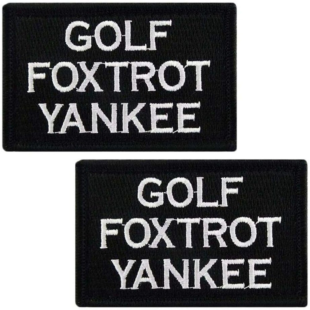 2PCS Black Golf Foxtrot Yankee Patch Embroidered for Embroidered Patch