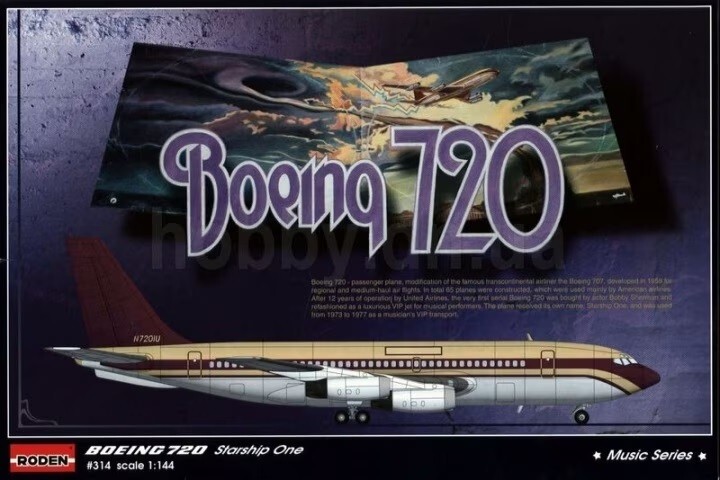 Roden 314  1:144th  Boeing 720 Starship One Music Series (Deep Purple Led Zep)