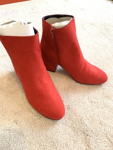 wide fit red ankle boots
