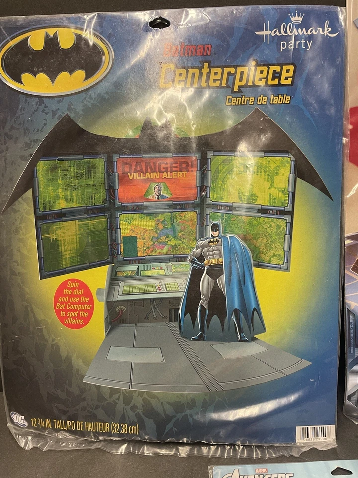 Lote de máscaras de fiesta Hallmark Batman centro de mesa Spiderman soporte para cupcakes y máscaras Marvel Foto 4 de 4