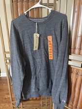 Champion Mens Size XXL Stealth Grey French Terry Crewneck Long Sleeve Sweatshirt
