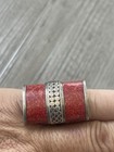 Vintage Mexico 925 Sterling Silver Size 8 Natural Red Jasper Ring — photo 3
