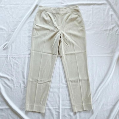 Emanuel Ungaro Designer Cream Wool Dress Pants Womens 16 XL