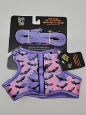 Cat Costume Thrills & Chills Purple Bat Bats Comfort Harness Leash Glows In Dark