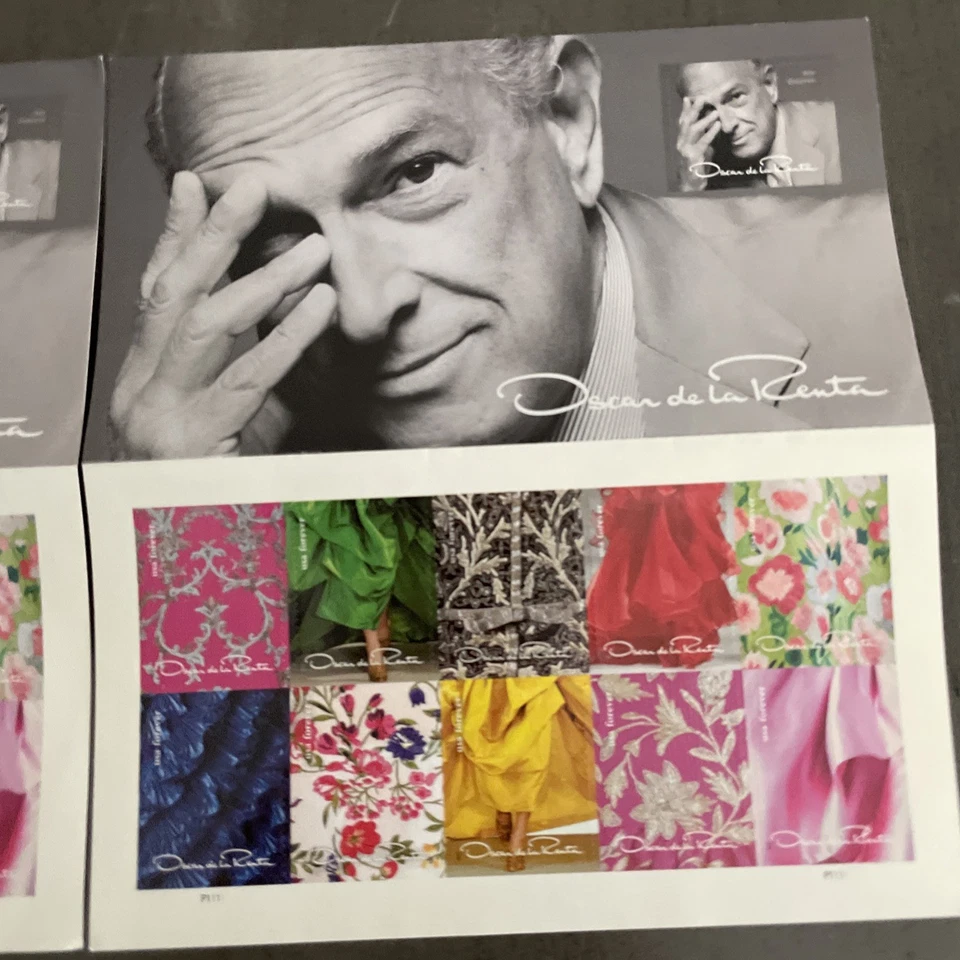 Set 2 USA 5173 Oscar de la Renta Pane of 11 Forever Stamps 2017 - Image 2 of 4