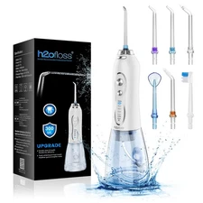 Water Dental Flosser Portable Dental Oral Irrigator with 5 Modes, 6 Replaceab...