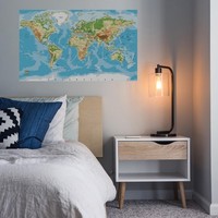 Wandtattoo Weltkarte Geografisch Aufkleber Wandaufkleber Wandsticker WW06-01