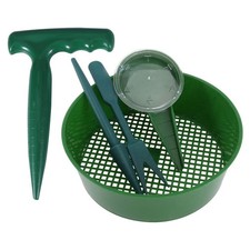 Seminatrice per Terreno Multifunzione 5 Pezzi Gardening Planter Tool Green