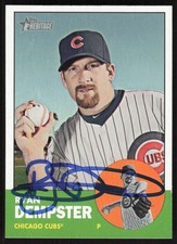 2012 Topps Heritage Ryan Dempster Auto Chicago Cubs #309 COA Card Signed