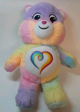 Basic Fun Care Bears Togetherness Rainbow Heart Plush Stuffed Animal Toy 14 Inch