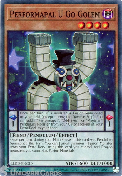 LEDD-ENC10 Performapal U Go Golem : Common UNL Edition YuGiOh Card