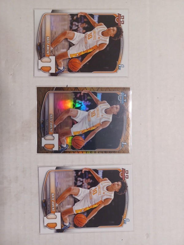 Nate Ament, Tennessee, Lot Of 3 Basketball T-Chrome Cards; ONE BCP-5 & TWO BPP-5