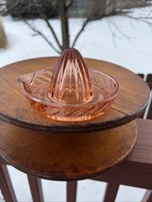 Depression Style Pink peachy Glass Citrus Juicer for oranges lemons limes  