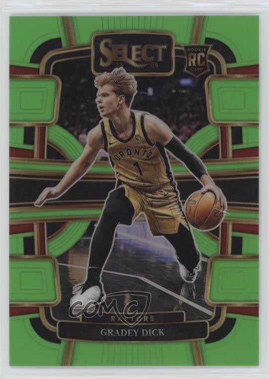 2023 Panini Select Concourse Neon Green Prizm 55/75 Gradey Dick Rookie RC 14cm