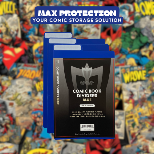 50ct Max Protection Blue Plastic Comic Book Dividers with Folding Write On Tab - Picture 5 of 7