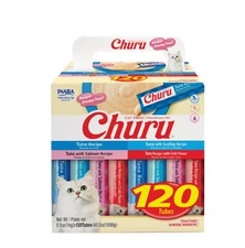 INABA Churu Cat Treats with Vitamin E, 0.5 Ounces, 120 Tubes Total, Tuna Variety