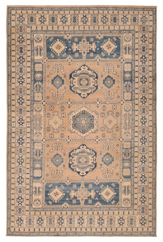 Vintage Hand-Knotted Area Rug 6'5" x 10'0" Traditional Wool Carpet