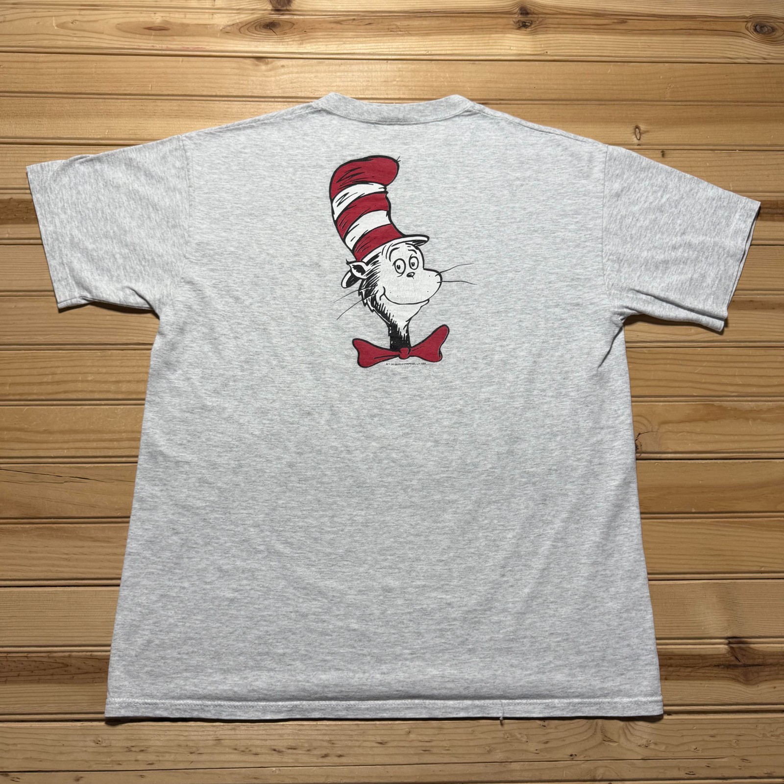 Vintage 90s 1994 Dr Seuss Cat In The Hat Heather Graphic T-Shirt - Size Large