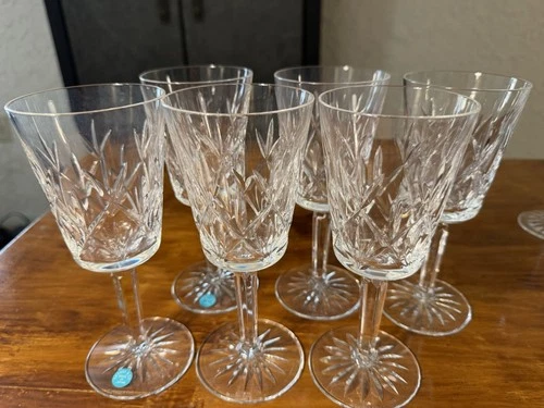 Set of 6 Tiffany & Co Sybil Crystal Wine/Water Glasses Unused. 7 3/4” Vintage