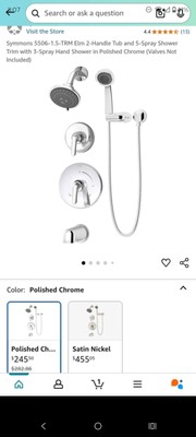 Symmons 5506-1.5-TRM Elm Pressure Balanced Shower System Trim - Chrome