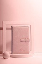 A5 Leather Habit Tracker Journal Refillable Undated Notebook - Primrose