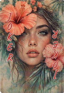 RARE MODERN "Lovely Lady with Flowers" JOKER Play Card #58