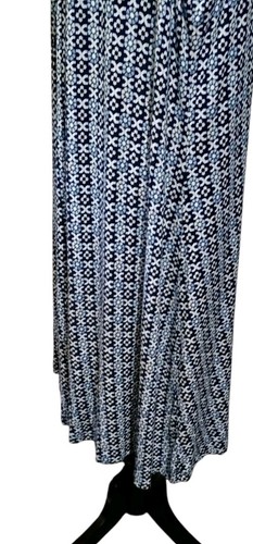 Croft & Barrow Blue And White Geometric Sleeveless Midi Shift Dress SZ 2X Rayon - Picture 5 of 11
