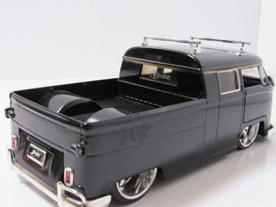 Jada V Dubs 1/24 1963 Volkswagen VW Bus Pickup Double Cab Black