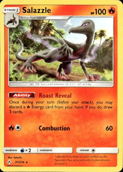 Pokemon Salazzle SM - Unbroken Bonds 31/214 Light Play LP+ or Better