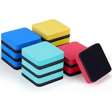 Magnetic Dry Erase Eraser 12 Pack, Small Whiteboard Erasers for Kids, Mini White