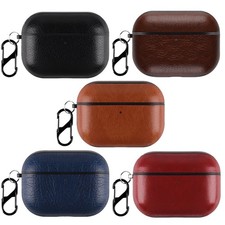 Business Faux Leather Case with Keychain For AirPods Pro 3 4 Pro 2 Earbuds Cover