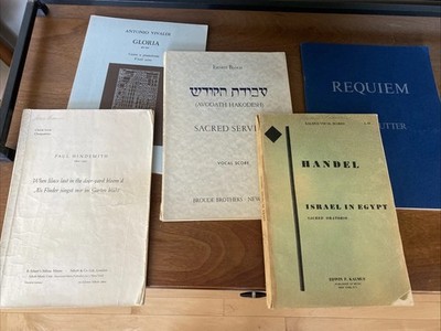 Lot Of 5 Choral Scores. Old! Vivaldi, Bloch, Hindemith, Handel, Rutter